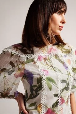 Ted Baker Arelln White High Neck Top With Lace Tapes 11 Ted Baker Arelln White High Neck Top With Lace Tapes -Ted Baker Shop 193473s3