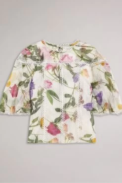 Ted Baker Arelln White High Neck Top With Lace Tapes 13 Ted Baker Arelln White High Neck Top With Lace Tapes -Ted Baker Shop 193473s5