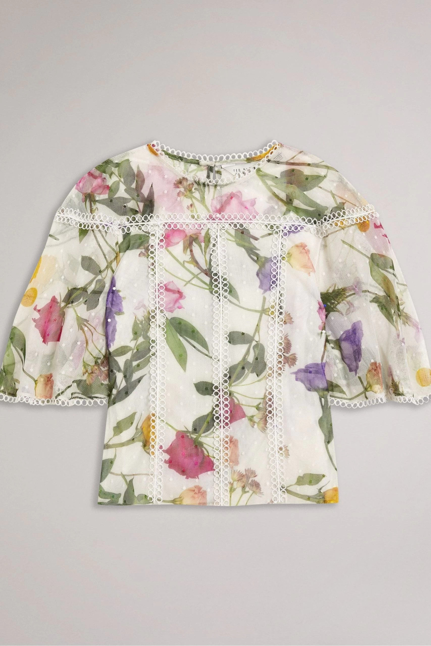 Ted Baker Arelln White High Neck Top With Lace Tapes 7 Ted Baker Arelln White High Neck Top With Lace Tapes - Image 5