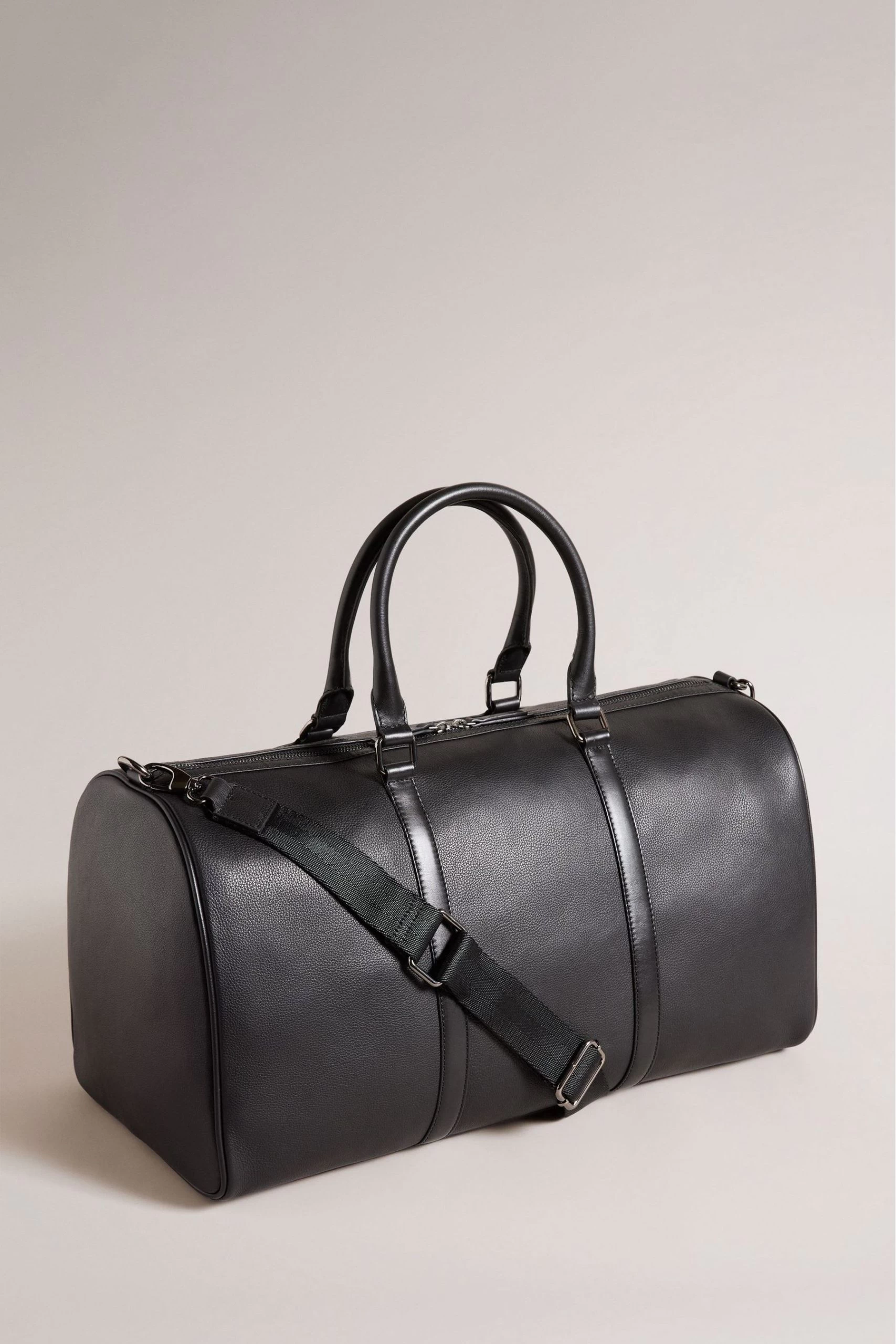 Ted Baker Canvay Black Texture Leather Holdall 3 Ted Baker Canvay Black Texture Leather Holdall