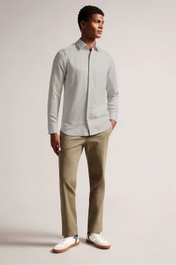 Ted Baker Natural Jasperr Long Sleeved Cotton Linen Shirt 9 Ted Baker Natural Jasperr Long Sleeved Cotton Linen Shirt -Ted Baker Shop 194067s3