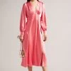 Ted Baker Pink Daniia Coral Waisted Midi Dress With Blouson Sleeve 2 Ted Baker Pink Daniia Coral Waisted Midi Dress With Blouson Sleeve -Ted Baker Shop 194869s