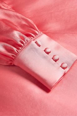 Ted Baker Pink Daniia Coral Waisted Midi Dress With Blouson Sleeve -Ted Baker Shop 194869s5