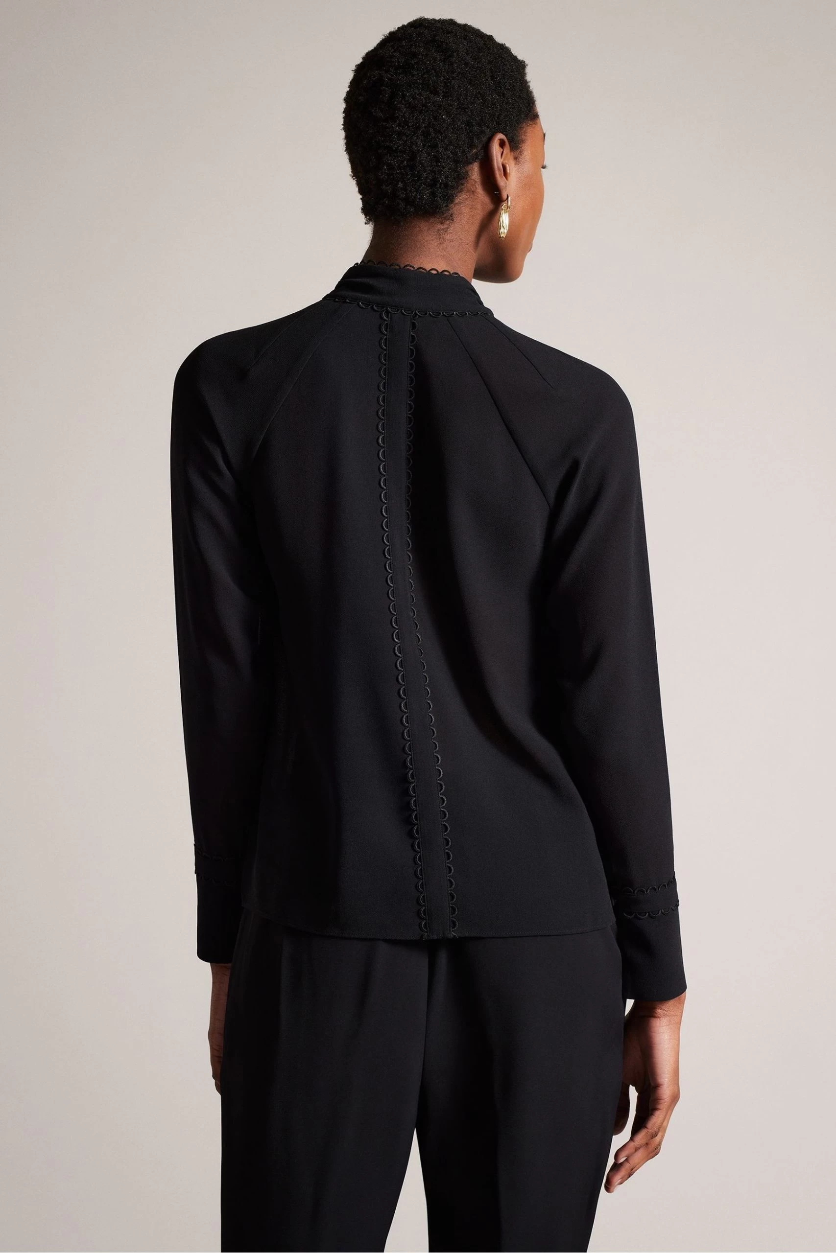 Ted Baker Julinaa Black Rouleaux Trim Detail Blouse 4 Ted Baker Julinaa Black Rouleaux Trim Detail Blouse - Image 2