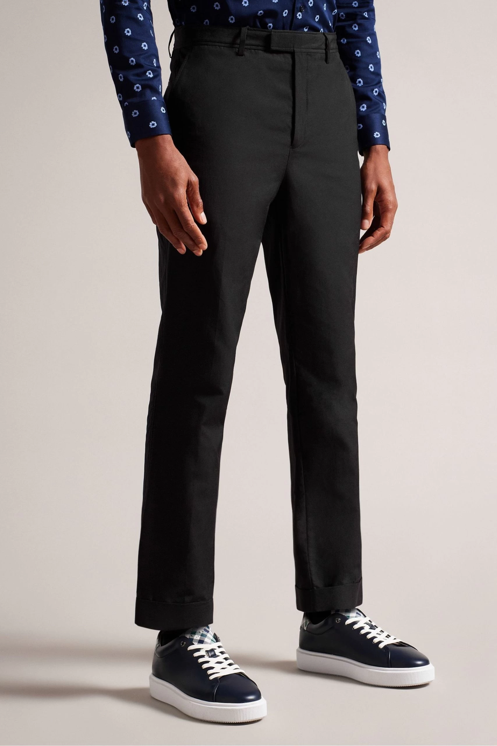 Ted Baker Slim Fit Cleevet Cotton Linen Black Trousers 3 Ted Baker Slim Fit Cleevet Cotton Linen Black Trousers