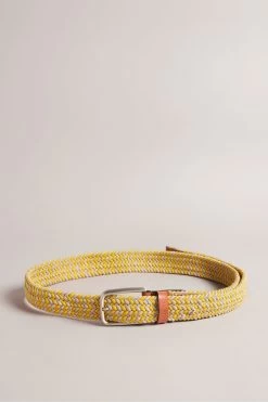 Ted Baker Yellow Callen Woven Elastic Belt