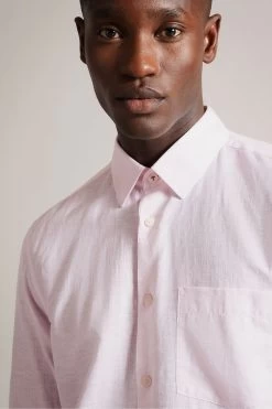 Ted Baker Pink Kingwel Long Sleeve Linen Shirt 11 Ted Baker Pink Kingwel Long Sleeve Linen Shirt -Ted Baker Shop 235884s4