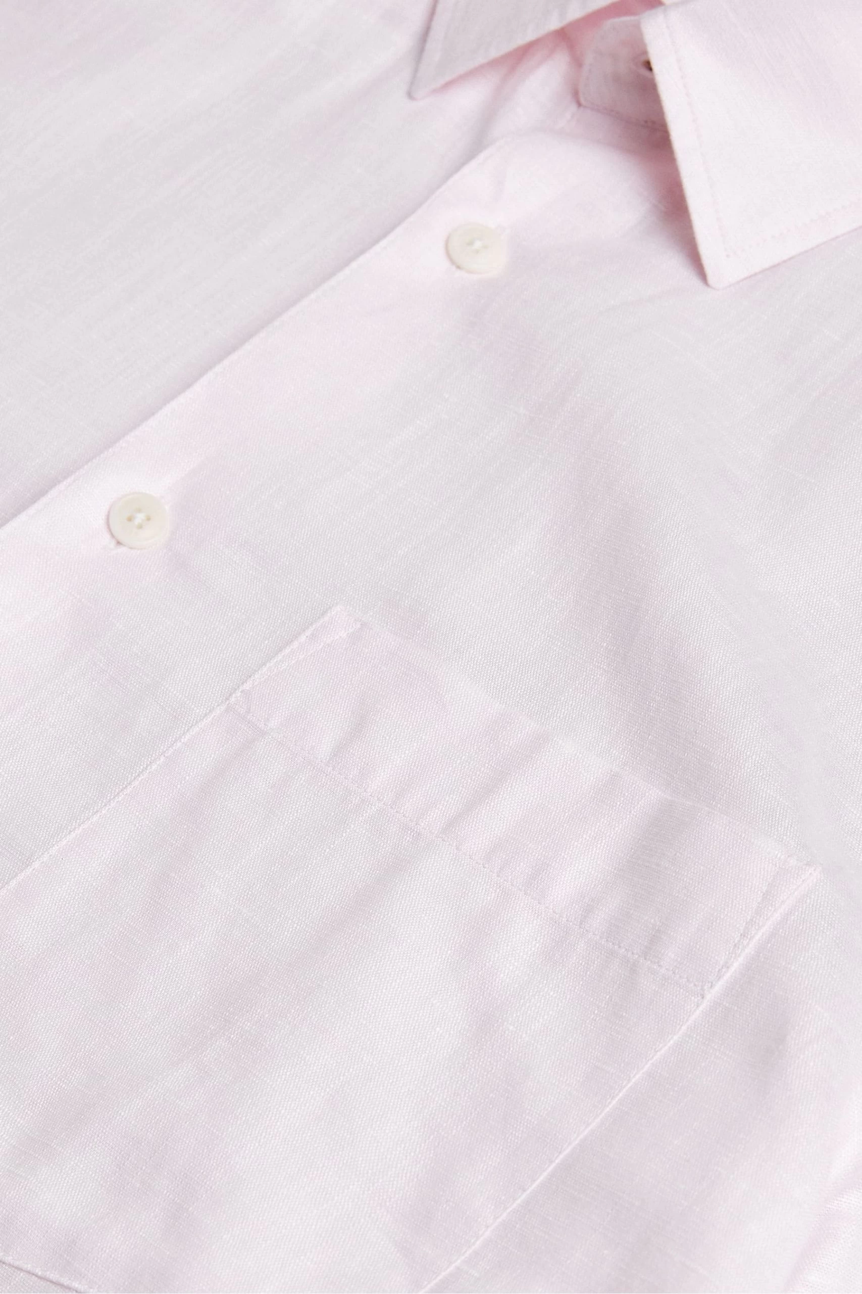 Ted Baker Pink Kingwel Long Sleeve Linen Shirt 7 Ted Baker Pink Kingwel Long Sleeve Linen Shirt - Image 5