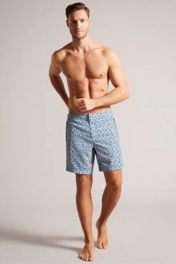 Ted Baker Blue Crabbe Geometric Swim Shorts -Ted Baker Shop 251669s3