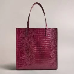 Ted Baker CROCCON Icon Large Deep Purple Croc Bag