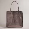 Ted Baker CROCCON Icon Large Gunmetal Croc Bag -Ted Baker Shop 253518 gunmetal ted baker croccon icon large gunmetal croc bag 1