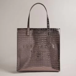 Ted Baker CROCCON Icon Large Gunmetal Croc Bag