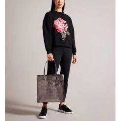 Ted Baker CROCCON Icon Large Gunmetal Croc Bag -Ted Baker Shop 253518 gunmetal ted baker croccon icon large gunmetal croc bag 5