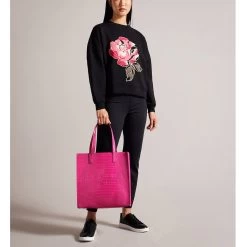 Ted Baker CROCCON Icon Large Mid Pink Croc Bag -Ted Baker Shop 253518 mid pink ted baker croccon icon large mid pink croc bag 2