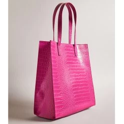 Ted Baker CROCCON Icon Large Mid Pink Croc Bag -Ted Baker Shop 253518 mid pink ted baker croccon icon large mid pink croc bag 4