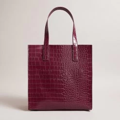 Ted Baker REPTCON Icon Small Deep Purple Croc Bag