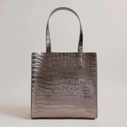 Ted Baker REPTCON Icon Small Gunmetal Croc Bag