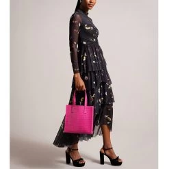 Ted Baker REPTCON Icon Small Mid Pink Croc Bag -Ted Baker Shop 253519 mid pink ted baker reptcon icon small mid pink croc bag 2