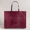 Ted Baker ALLICCON Icon Extra Large Deep Purple Croc Bag -Ted Baker Shop 253520 dp purple ted baker alliccon icon extra large deep purple croc bag 1