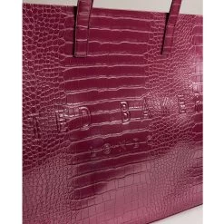 Ted Baker ALLICCON Icon Extra Large Deep Purple Croc Bag -Ted Baker Shop 253520 dp purple ted baker alliccon icon extra large deep purple croc bag 3