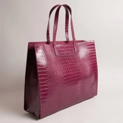 Ted Baker ALLICCON Icon Extra Large Deep Purple Croc Bag -Ted Baker Shop 253520 dp purple ted baker alliccon icon extra large deep purple croc bag 4