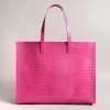 Ted Baker ALLICCON Icon Extra Large Mid Pink Croc Bag -Ted Baker Shop 253520 mid pink ted baker alliccon icon extra large mid pink croc bag 1