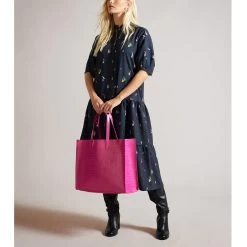Ted Baker ALLICCON Icon Extra Large Mid Pink Croc Bag -Ted Baker Shop 253520 mid pink ted baker alliccon icon extra large mid pink croc bag 2