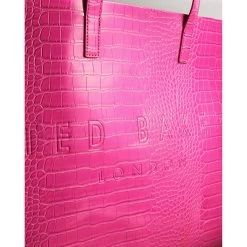 Ted Baker ALLICCON Icon Extra Large Mid Pink Croc Bag -Ted Baker Shop 253520 mid pink ted baker alliccon icon extra large mid pink croc bag 3