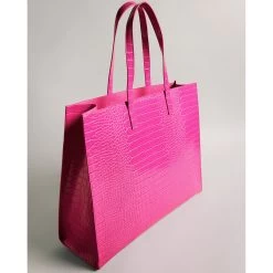 Ted Baker ALLICCON Icon Extra Large Mid Pink Croc Bag -Ted Baker Shop 253520 mid pink ted baker alliccon icon extra large mid pink croc bag 4
