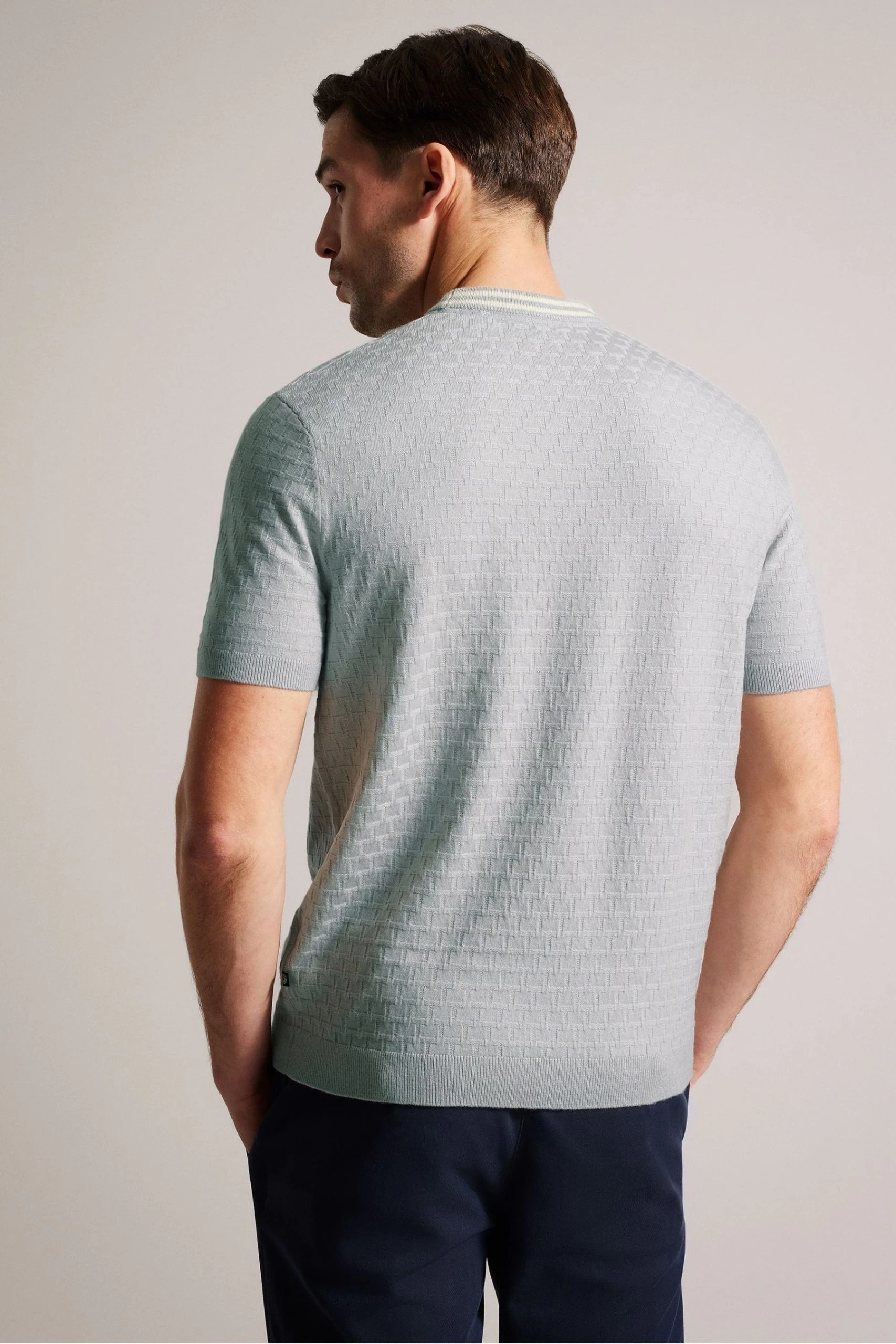 Ted Baker Grey Hanam Short Sleeved Regular T-Stitched T-Shirt 4 Ted Baker Grey Hanam Short Sleeved Regular T-Stitched T-Shirt - Image 2