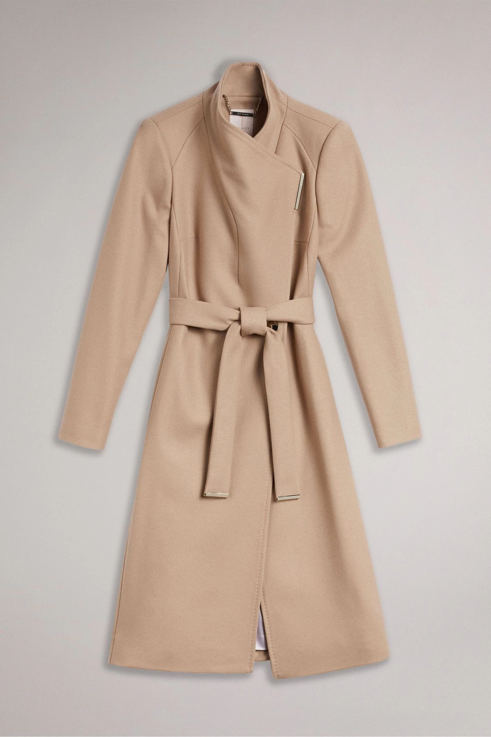 Ted Baker Rose Midi Wool Wrap Coat With Shoulder Panels 7 Ted Baker Rose Midi Wool Wrap Coat With Shoulder Panels - Image 5