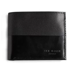 Ted Baker TENARY Black Leather Laser Etched Bifold Wallet