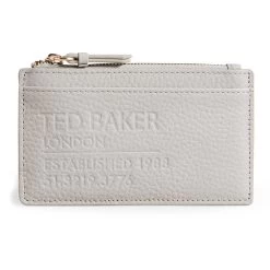 Ted Baker DELFIE Grey Leather Zip Card Holder