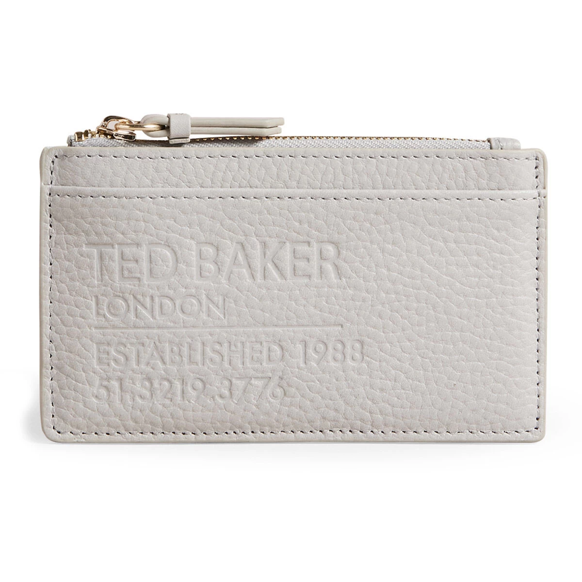 Ted Baker DELFIE Grey Leather Zip Card Holder 3 Ted Baker DELFIE Grey Leather Zip Card Holder