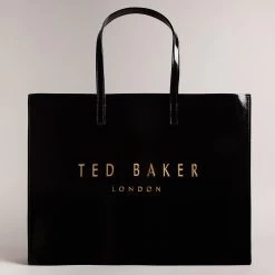 Ted Baker CRIKON Icon Extra Large Black Crinkle Texture Bag
