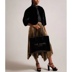 Ted Baker CRIKON Icon Extra Large Black Crinkle Texture Bag -Ted Baker Shop 271039 black ted baker crikon icon extra large black crinkle texture bag 2