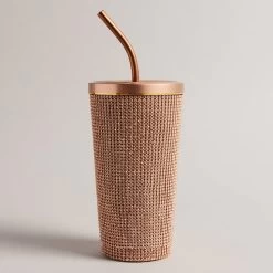 Ted Baker DRINKK Rose Gold Rhinestone Large Travel Cup