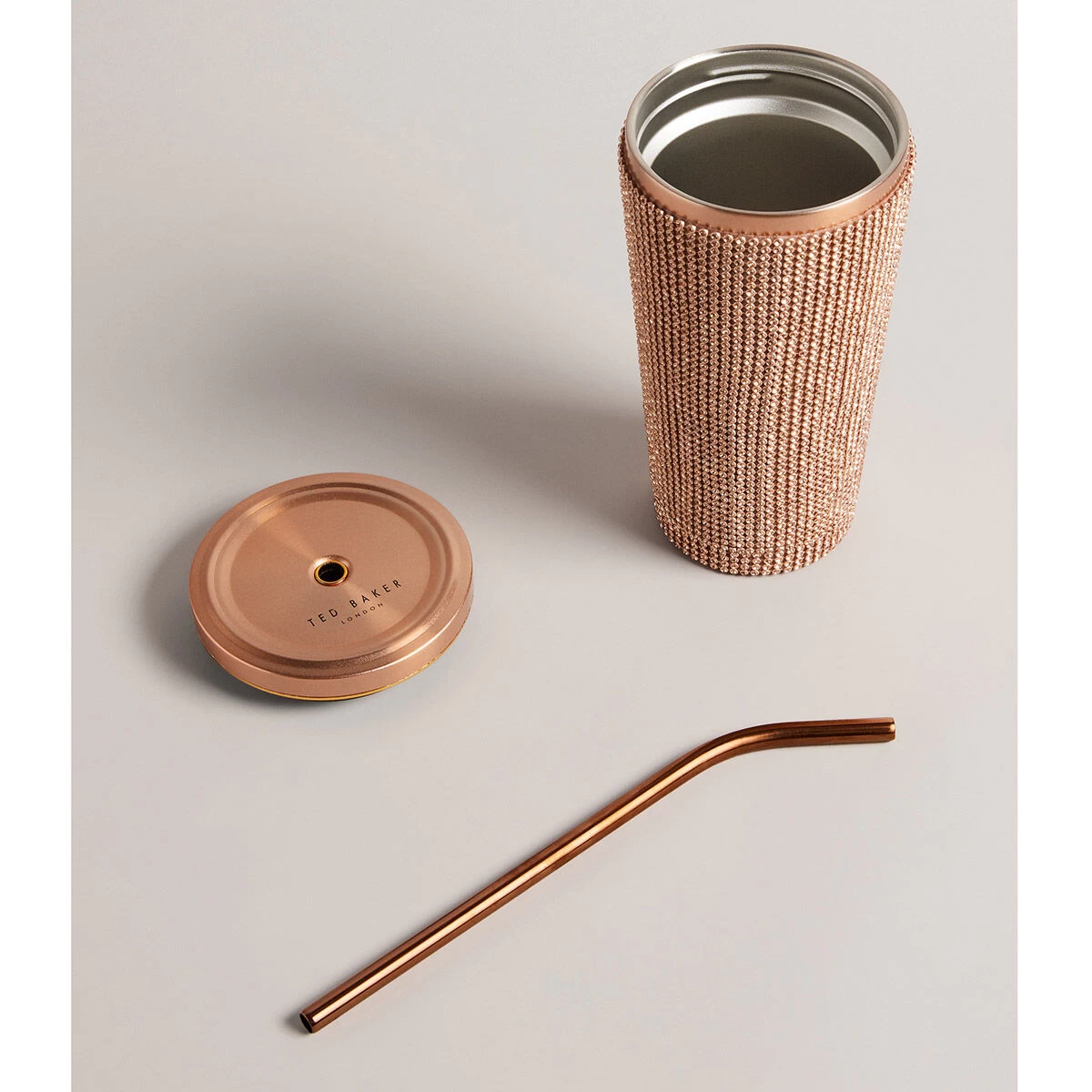Ted Baker DRINKK Rose Gold Rhinestone Large Travel Cup 5 Ted Baker DRINKK Rose Gold Rhinestone Large Travel Cup - Image 3