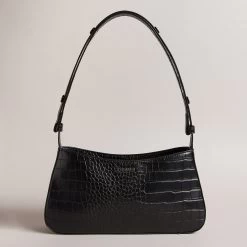 Ted Baker STINNY Black Croc Baguette Bag