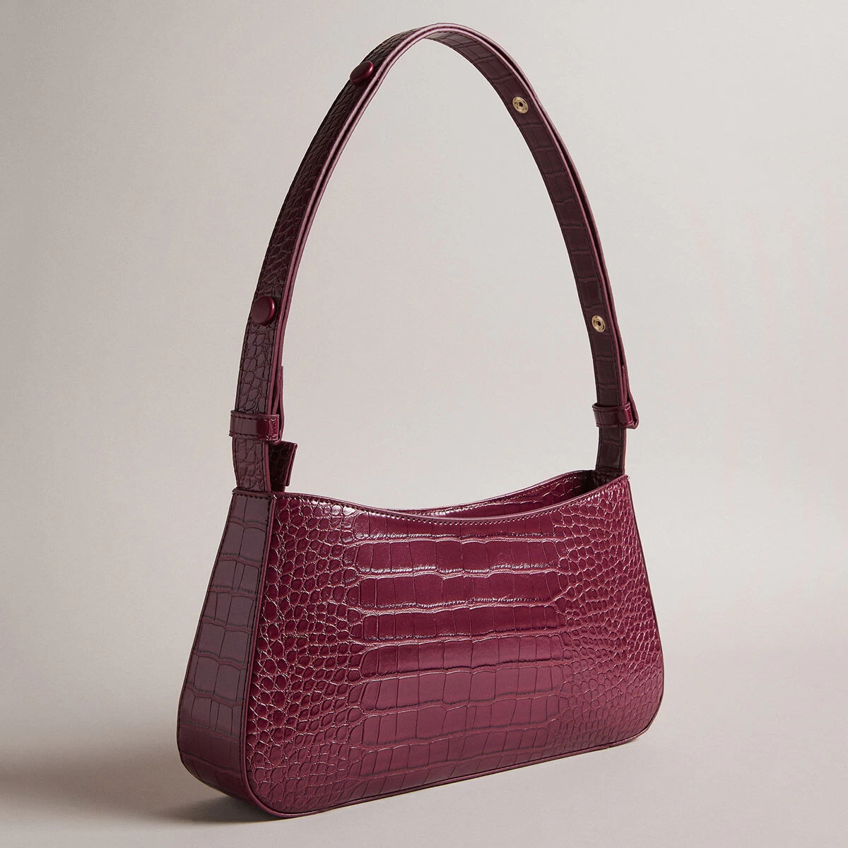Ted Baker STINNY Deep Purple Croc Baguette Bag 5 Ted Baker STINNY Deep Purple Croc Baguette Bag - Image 3