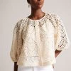 Ted Baker Elaraa Crochet Puff Sleeve White Blouse 1 Ted Baker Elaraa Crochet Puff Sleeve White Blouse -Ted Baker Shop 295492s