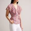 Ted Baker Brrooke Wrap White Top With Circular Cut Sleeve 2 Ted Baker Brrooke Wrap White Top With Circular Cut Sleeve -Ted Baker Shop 297982s