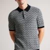 Ted Baker Blue Waldun Short Sleeve Zig Zag Stitched Polo 2 Ted Baker Blue Waldun Short Sleeve Zig Zag Stitched Polo -Ted Baker Shop 301612s