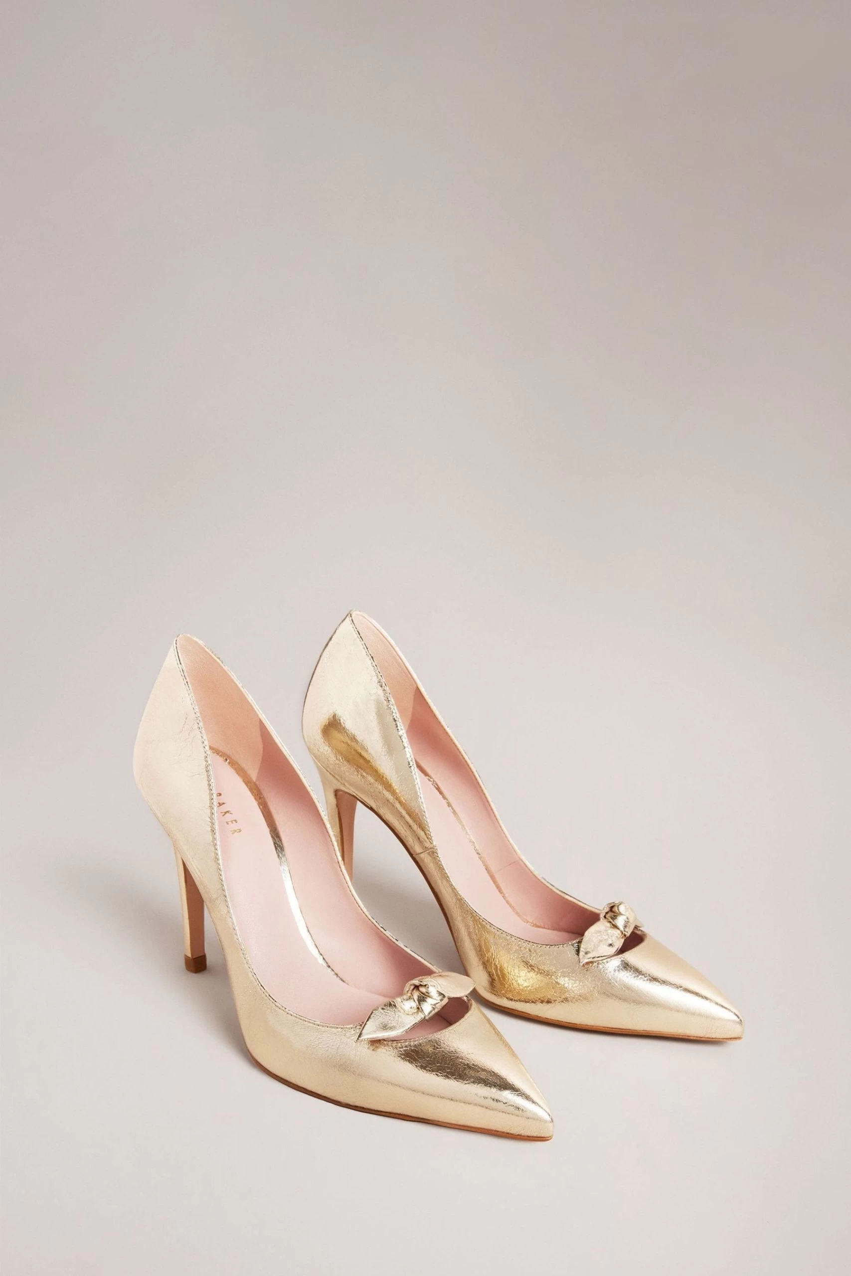 Ted Baker Gold Telila Bow Court Shoes - 100mm 4 Ted Baker Gold Telila Bow Court Shoes - 100mm - Image 2