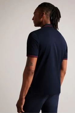 Ted Baker Regular Fit Blue Dynam Short Sleeved Jacquard Polo Shirt 7 Ted Baker Regular Fit Blue Dynam Short Sleeved Jacquard Polo Shirt -Ted Baker Shop 308152s2