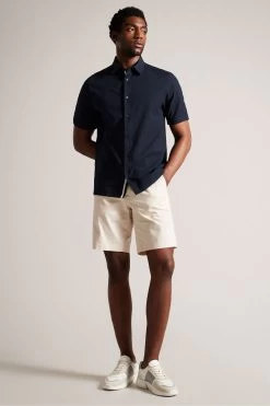 Ted Baker Blue Stansho Short Sleeve Seersucker Smart Shirt 10 Ted Baker Blue Stansho Short Sleeve Seersucker Smart Shirt -Ted Baker Shop 308178s3