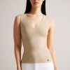 Ted Baker Gold Sharlee Knitted Fitted Vest With Metallic Thread -Ted Baker Shop 310075s