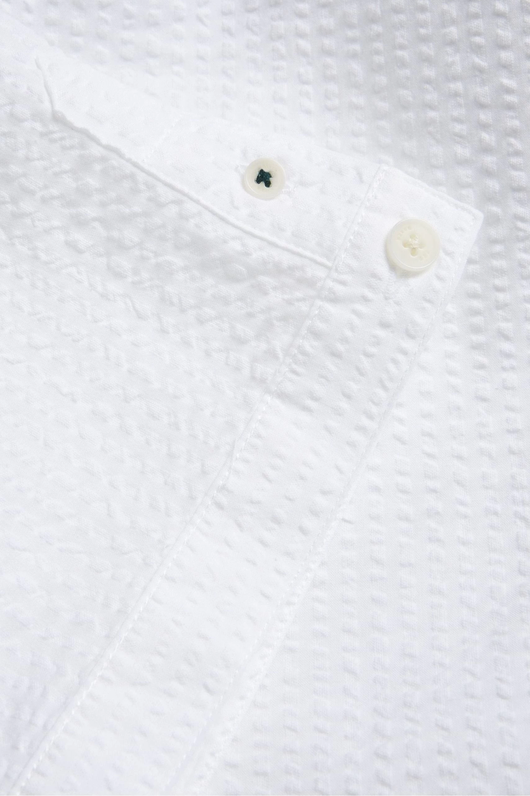 Ted Baker Stansho Short Sleeve Seersucker Smart White Shirt 7 Ted Baker Stansho Short Sleeve Seersucker Smart White Shirt - Image 5