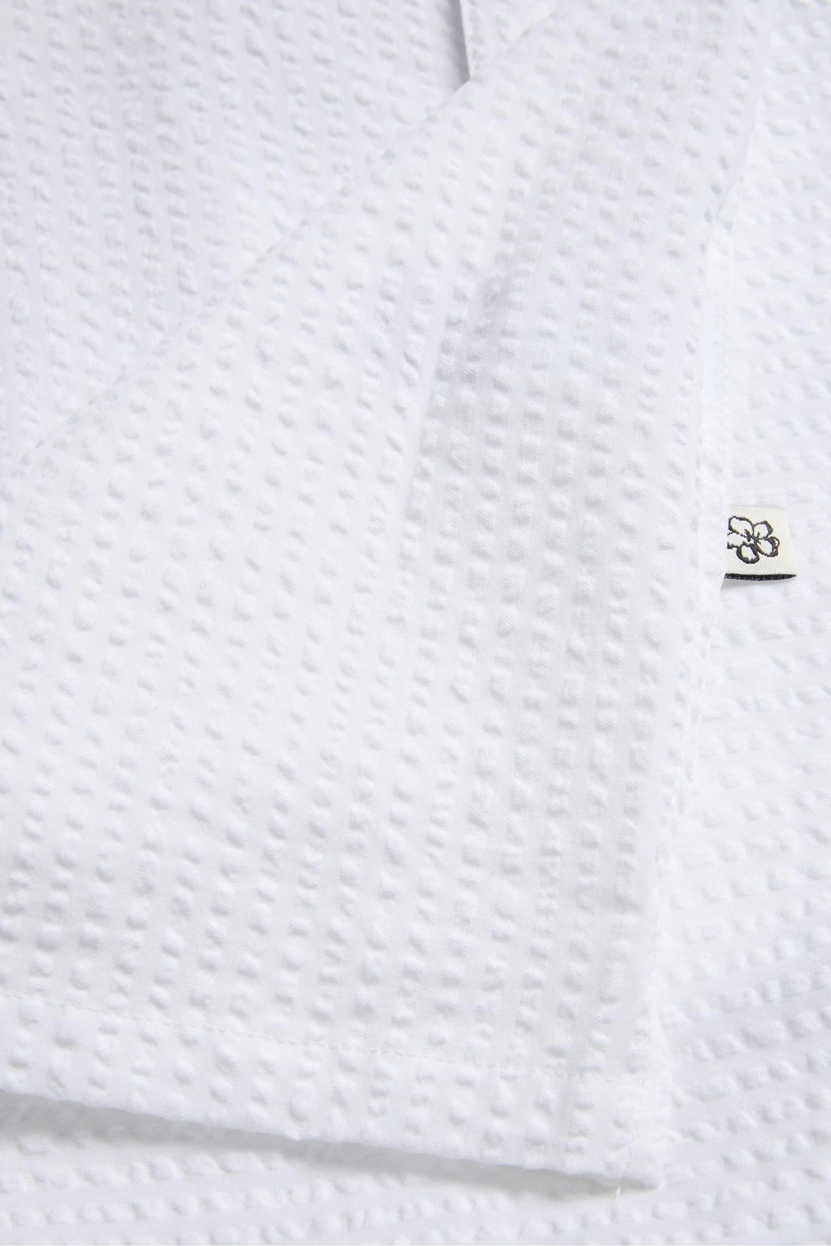 Ted Baker Stansho Short Sleeve Seersucker Smart White Shirt 8 Ted Baker Stansho Short Sleeve Seersucker Smart White Shirt - Image 6