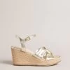Ted Baker Gold Carda Knotted Wedge Espadrille Sandals -Ted Baker Shop 353091s